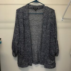 Blue and white cardigan